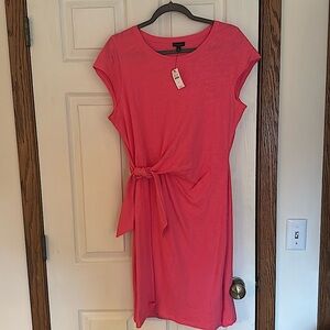 NWT Talbots cap-sleeved, faux-wrap dress.